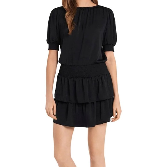 black smock dress mini Ultimate Black Smock Dress – azura rose main image 1